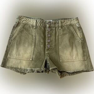 We The Free Jesse Carpenter High Waist Olive Shorts Size 25